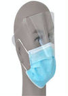 Maschera medica eliminabile blu dell'ospedale con lo schermo repellente fluido di plastica