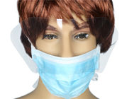Maschera medica eliminabile blu dell'ospedale con lo schermo repellente fluido di plastica